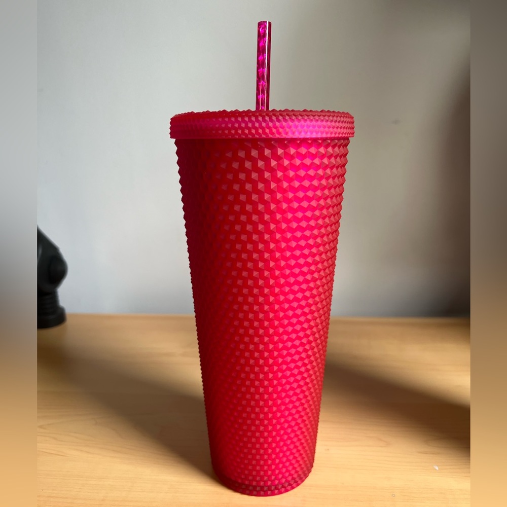 Studded Soft Touch Starbucks 2023 Mother's Day Ruby Pink Venti Tumbler Cold Cup - Picture 4 of 8